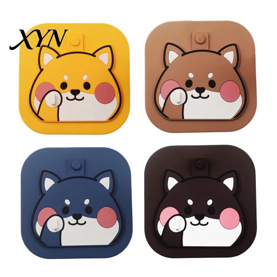 Sewer Anti-Odor Deodorizing Mat Cartoon Dog Floor Drain Cover, Silicone Shower Tub Stopper with Drainage Bathroom Hair Catcher Holes, for Kitchen