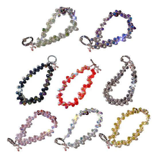 Faux Crystal Phone Strap Sparkling Phone Wrist Strap Bling Charm Lanyard with Card Slot Fashion Accessory Gift for Girls Best