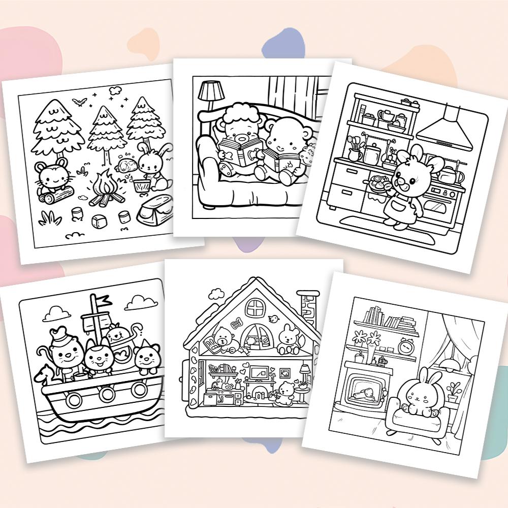 Carte de colorat drăguță, 30 de coli modele diferite 8,3x8,3'' 100gsm, relaxantă și de detensionare, cadouri pentru Ziua Îndrăgostiților, Paște