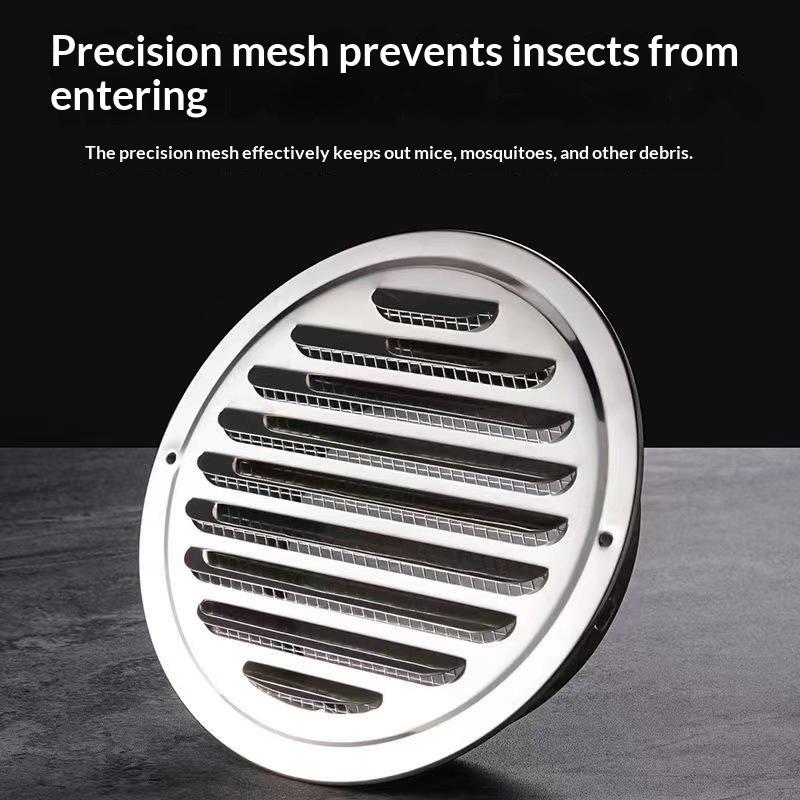 Stainless Steel Exterior Wall Air Outlet Vent Grille 70-300Mm Round Duct Cap Air Ventilation Cover Hole Plug Ventilation System