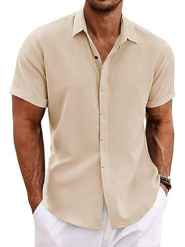 2024 Herren Freizeit Kurzarm Button-Down Strandhemd