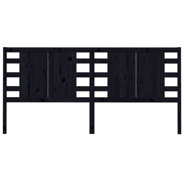VidaXL Headboard Black 126x4x100 Cm Solid Pine Wood 818764
