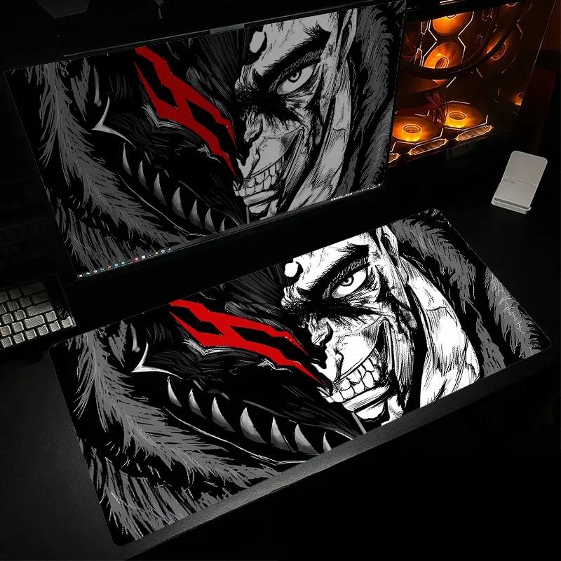Tappetino per Mouse Accessori per Computer da Gioco Varmilo Tastiera MousePad CS GO LOL Tappetino Mouse Berserk Guts Anime Tappeto Gamer Tappetino per Scrivania