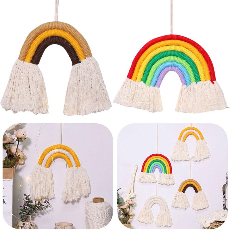 

Рука Радуга Макраме Гобелен Настенный Детская Комната Облако Домашний Декор Тканый
