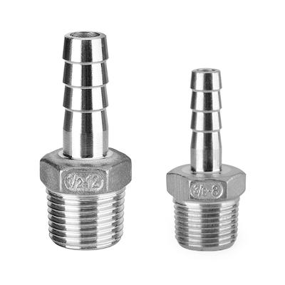 Pipe Fitting 8mm 12mm Hose Barb Tail 3/8" 1/2" Male Thread Connector Joint StainlessSteel Coupler Adapter