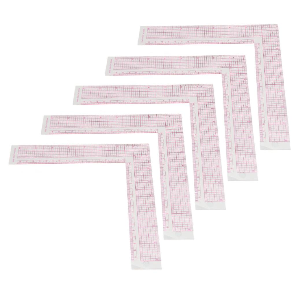 5pcs Sewing Ruler Professional High Accuracy Clear Scale Plastic L Shaped Sewing Measuring Ruler