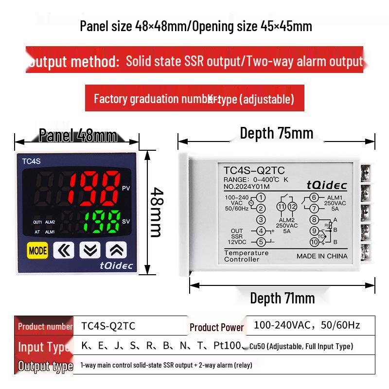 Taiquan TC4S Digitaler Temperaturregler mit intelligenter PID-Anpassung