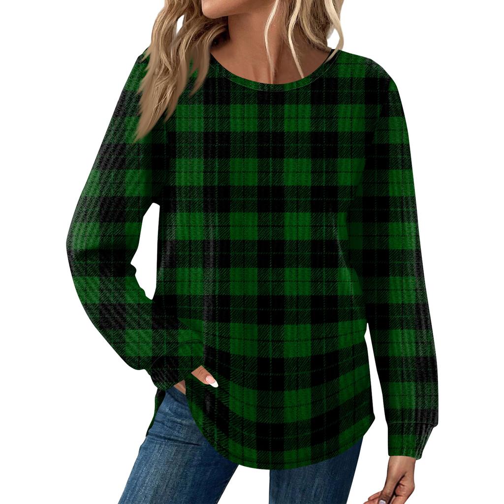 Women's Fashion Loose Long Sleeve Round Neck Casual Top