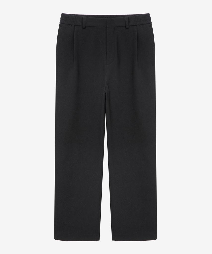 MINDBRIDGE [Couture] One-Pleat Relaxed Fit Textured Full Elastic Waist Pants