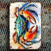 Blue Crab Metal Wall Art 8x12 – Realistic Nautical Iron Hanging Sign, Indoor/Outdoor Farmhouse, Christmas Decor