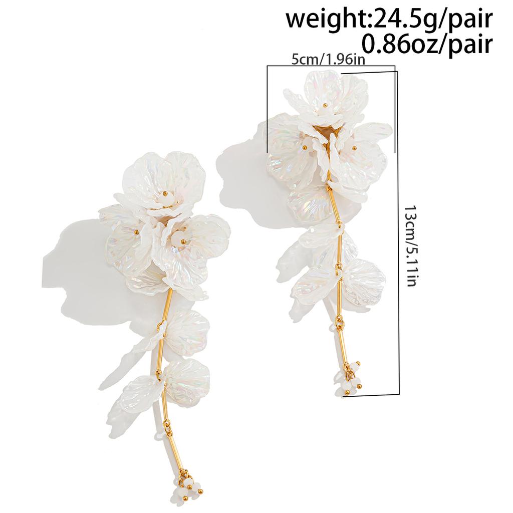 Ingemark Eleganti Orecchini Pendenti Fiore Petalo Bianco Donna Kpop Piercing Pendente Orecchino Estetico Wed Accessori Gioielli Sposa