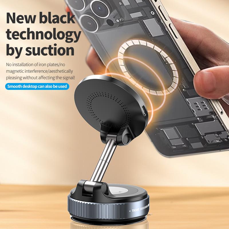 Car Design Alloy Folding Wireless Charging Magnetic Phone Holder for Car Suction Mobile Holder Dashboard Holder