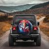Interstellar Dual Wolves Tire Cover Polyester Waterproof Protector for Jeep SUV Truck