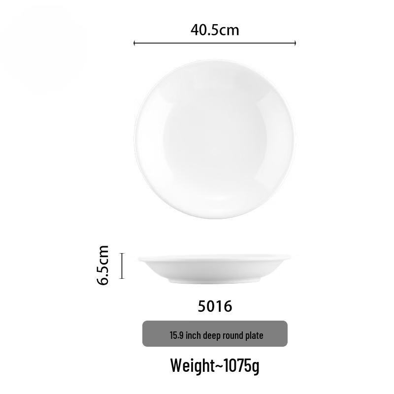 Handon White Melamine Deep Round Buffet Plate 15.9 inch