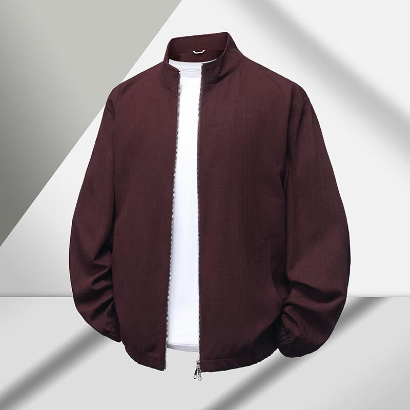 Firstview Men s Casual Linen-Blend Stand Collar Zipper Jacket FC1034 XL
