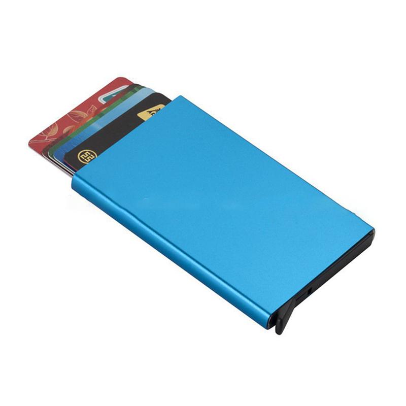 Anti-Theft Id Credit Card Holder Porte Carte Thin Aluminium Metal Wallets