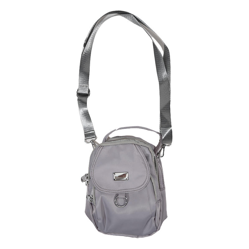 Lightweight Nylon Women's Crossbody Bag Casual Mini Handbag with Multiple Zip Compartments Detachable Shoulder Strap Bag