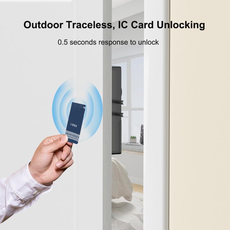 Tuya Smart Elektronisches Schloss Schlüsseloses Eingangstür Riegel Schloss Versteckte Unsichtbare Installation TTLock App IC-Karten Schloss für Holztür