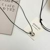 Japanese Minimalist Abstract Art Openwork Pendant Necklace with Adjustable Leather Cord