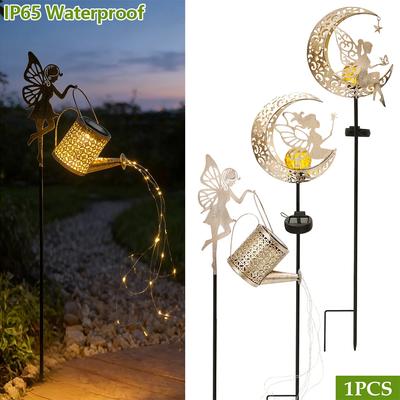 Fairy Garden Solar Light IP65 Waterproof Outdoor Solar Stake Light Large Retro Metal Lantern Solar Light for Garden Decoration