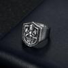 European Retro Titanium Steel Templar Knight Men's Ring