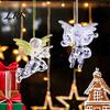 Exquisite Holiday Gifts for Friends 4Pcs Winged Angel Hanging Ornaments, Clear Figurines, Figurines Christmas Tree Decor, Seasonal Home Party Supplies