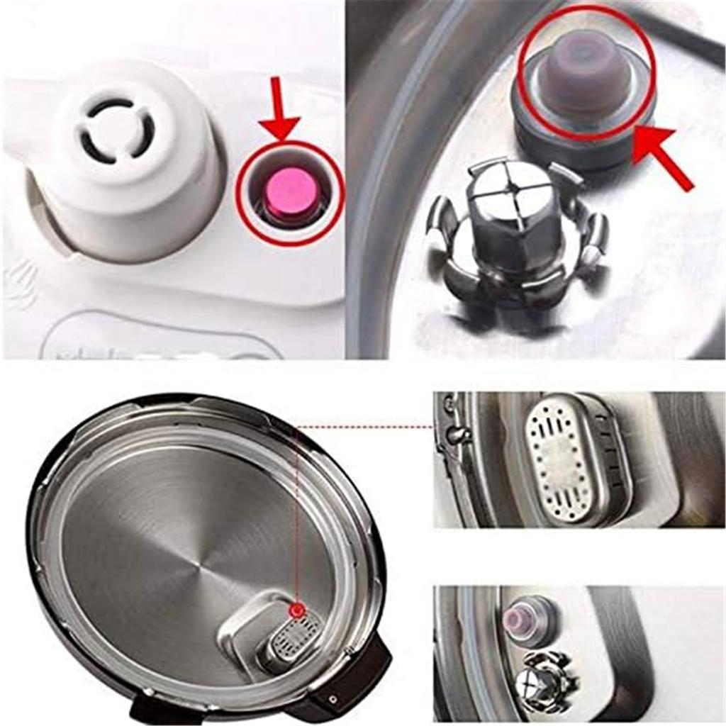 6 Stück Schnellkochtopf Ersatz Schwimmerventile und Kappe Set Ersatz Schwimmer Set Schwimmerventile Set Metalltextur