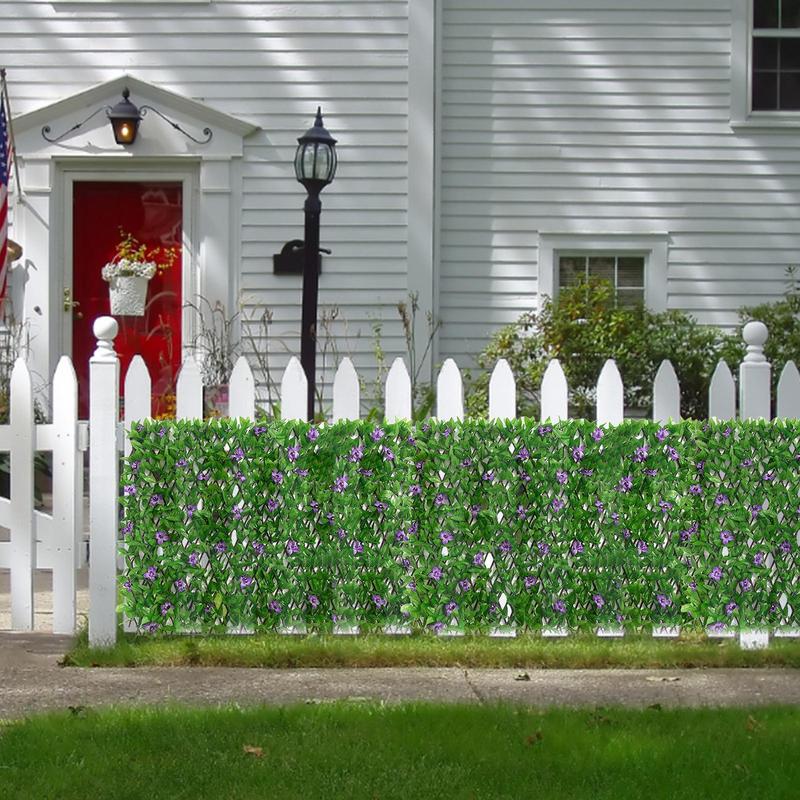 Artificial fence leaf wooden fence Garden Lawn Fence Privacy Screen Decorative Telescopic 40cm high Balcony Artificial Fences