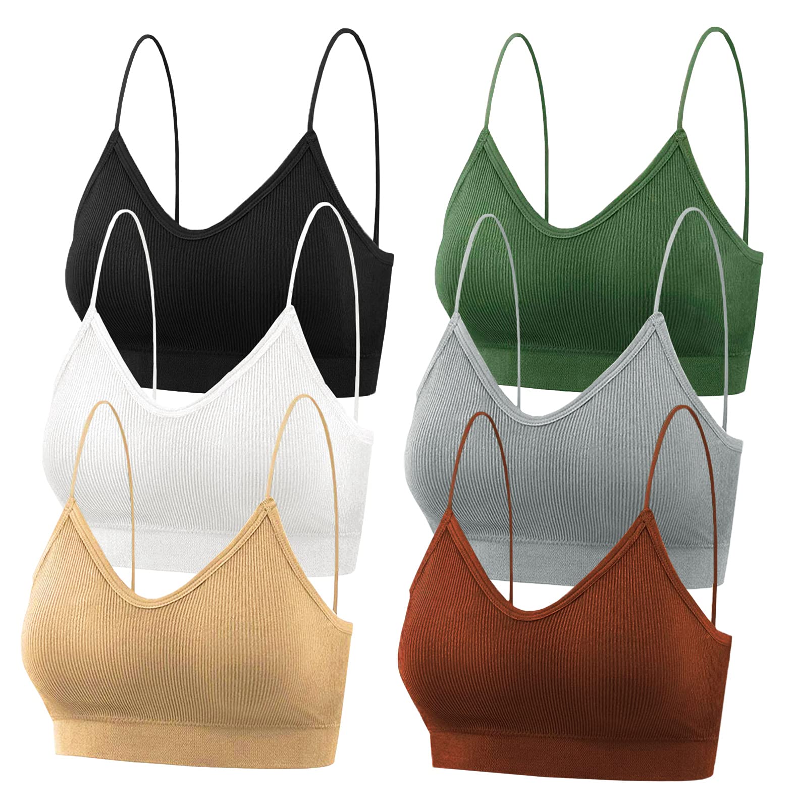 

Panegy Wireless Camisole Sports with Removable for and Size M Women s Bra, Soft, Breathable, Comfortable, Pads, Running, Yoga, Fitness, 6-Pack,
