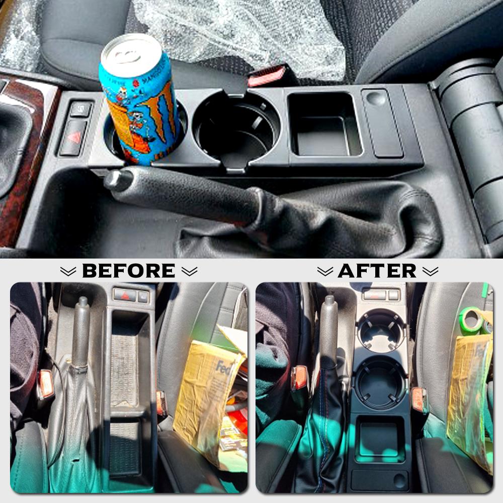 Nowy podwójny otwór Car Styling przedni środkowy schowek na deskę rozdzielczą moneta + uchwyt na kubek do BMW serii E46 1999-2006 51168217953