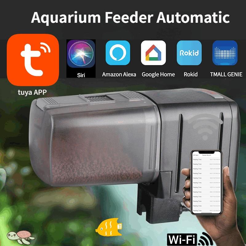 

200ml/100ml/450ml/200ml Automatic Aquarium Fish Tank Feeder Intelligent Timing Food Dispenser Wifi Smart Phone App Remote Control Fish Feeding Device