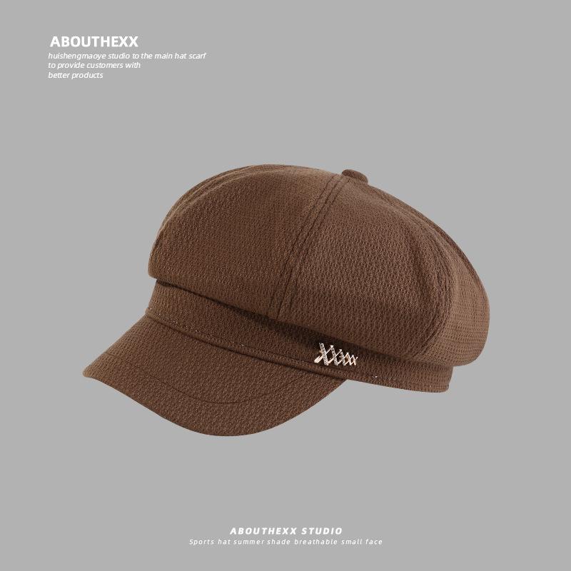 

Маленькая восьмиугольная шляпа Японский и британский ретро литературный берет Универсальная газетная детская шапка Тренд M（56-58cm）