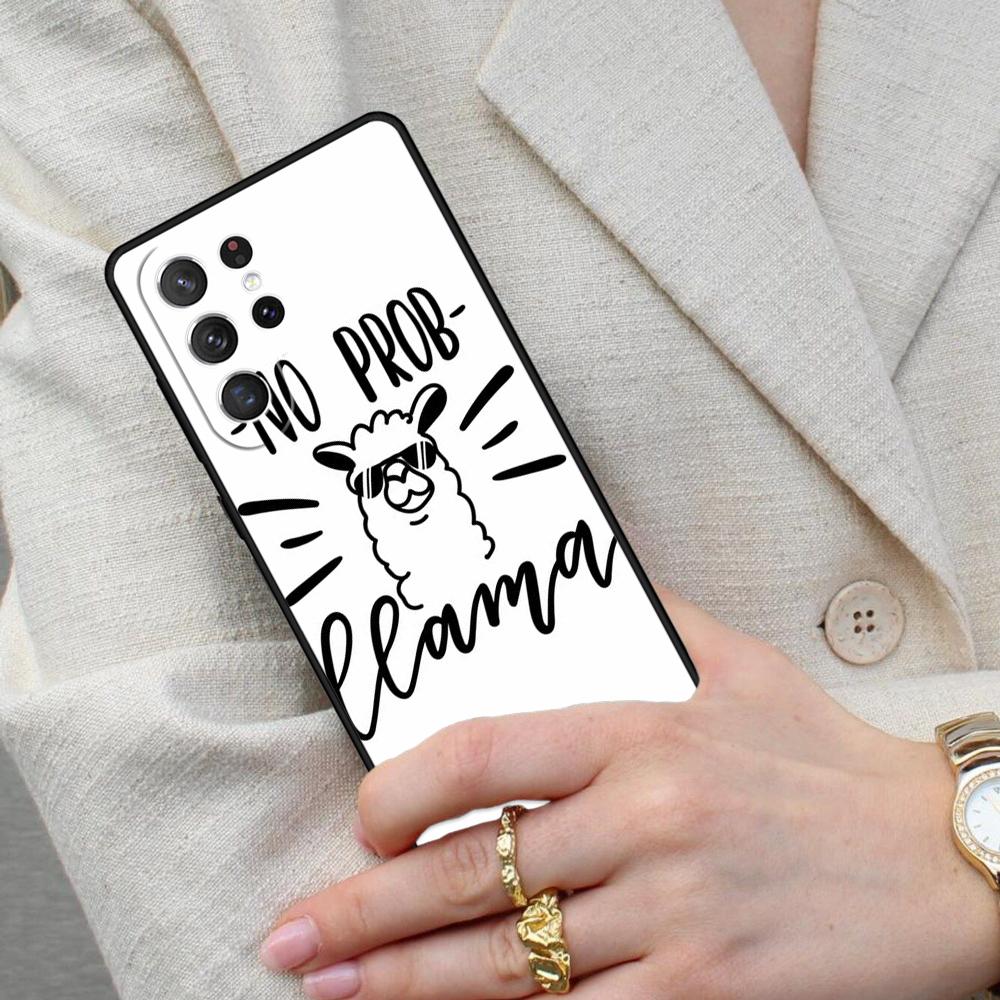 No Drama Prob Llama Lama Cell Phone Case for Samsung Galaxy S26 Ultra S25 S24 S23 S22 S21 S20 Note10 Cover