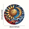 Sun and Moon Round Metal Wall Art (Engraved)  PreDrilled Aluminum Sign Stylish Home Accent  Thoughtful Gift Choice
