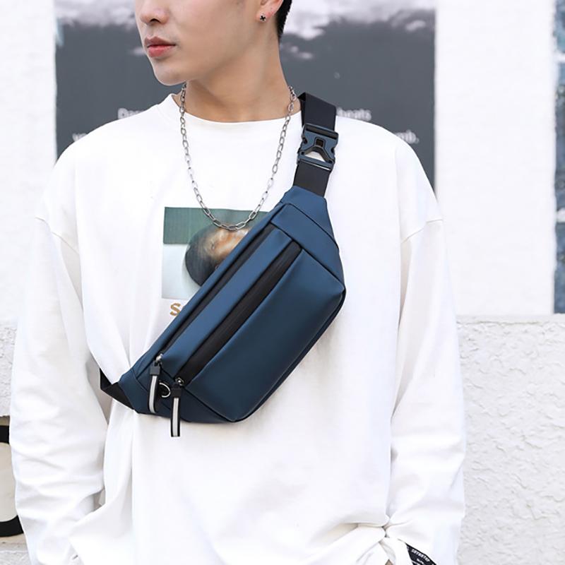 Men Waist Bag Sports Lightweight Messenger Bag Outdoor Men's Chest Bag Multifunctional Mobile Phone Bag