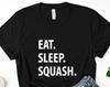 Eat Sleep Squash T-Shirt: Soft Cotton Graphic Tee 1078
