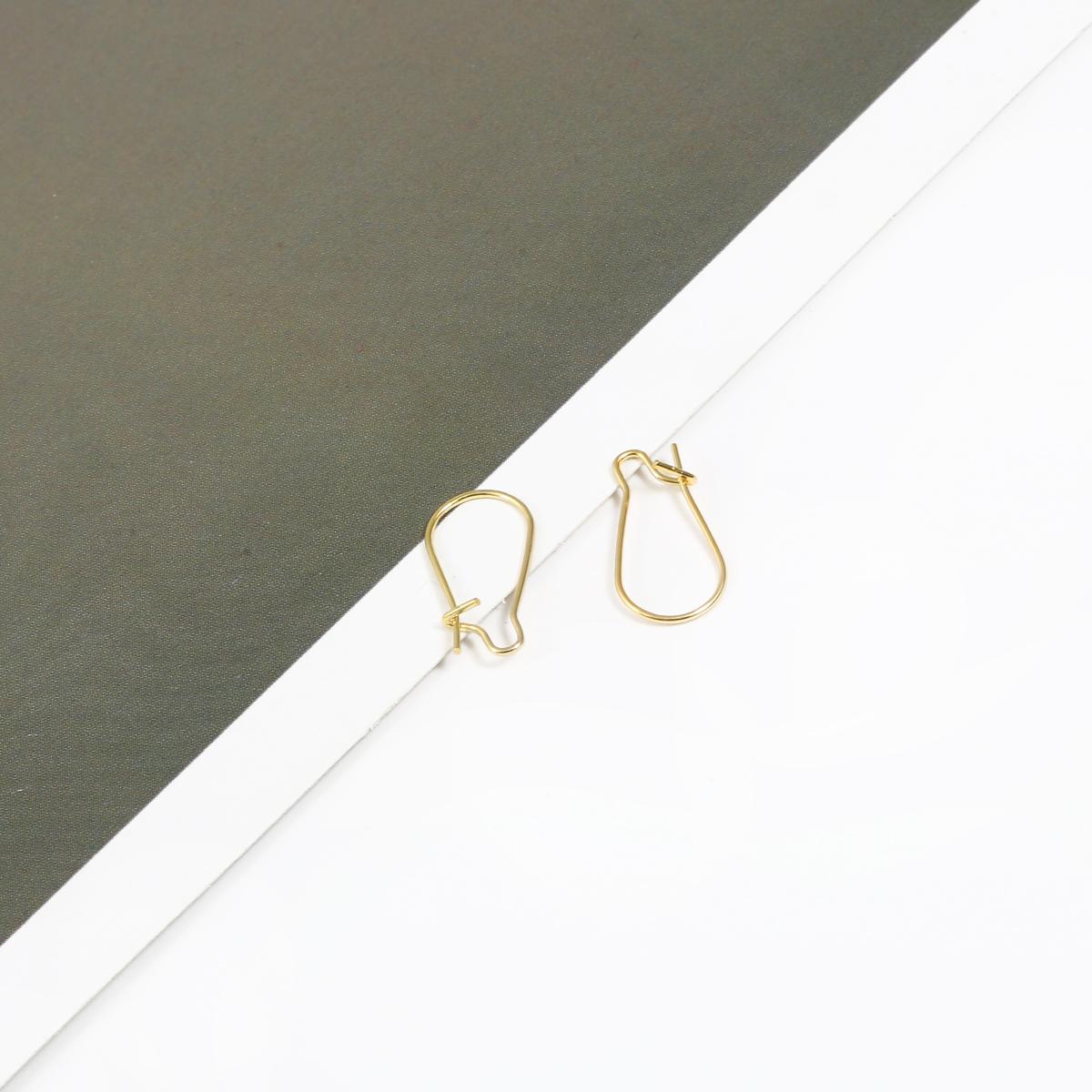 

100 шт. Крупногабаритные позолоченные подвески для сережек, крючки для ушей, фурнитура для аксессуаров своими руками 9x18mm