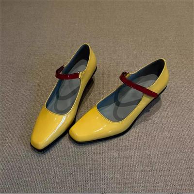 Damen Mary Janes Schuhe Neue Hochwertige Pumps Einzigartige Hohe Absätze Kleiderschuhe Eckige Zehenpartie Flach Schnallenriemen Damenschuhe