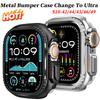 Custodia Bumper in Metallo per Apple Watch 45mm 44 Cornice Protettiva Cover per iWatch Serie 11 10 9 8 7 6 5 4 SE Cambia in Ultra 2 49mm