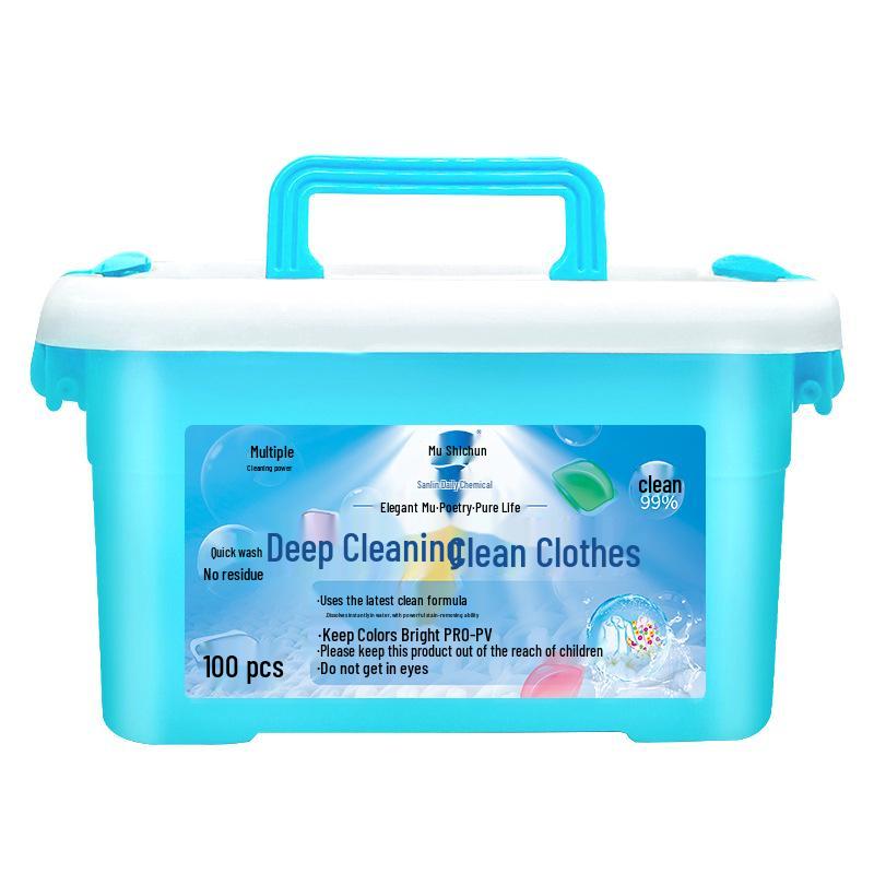Mushi Pure 100-piece Laundry Detergent Pods with Long-lasting Fragrance, 5g Multi-effect All-in-One Laundry Beads.
