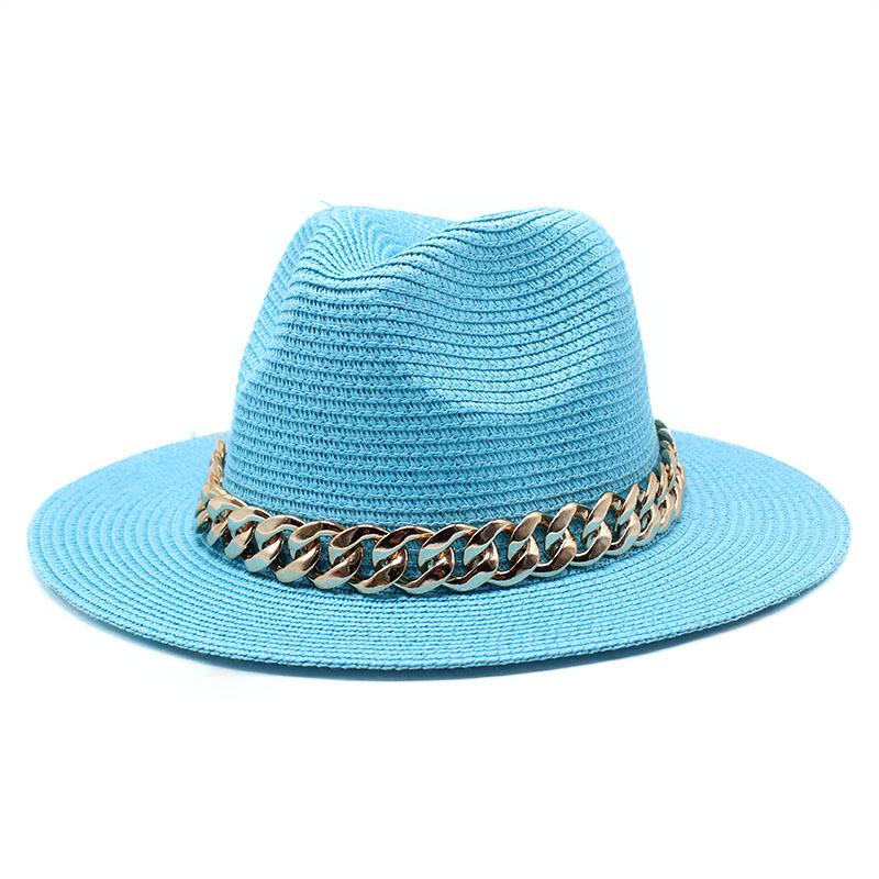 Internet Celebrity Chain Jazz Straw Hat Casual Versatile Sun Hat Travel Vacation Straw Hat Sun Hat Sun Hat