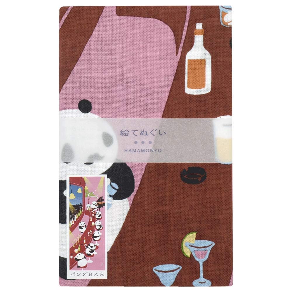 Hamamonjyo Panda Bar Art Cotton Hand Towel 34x90 cm