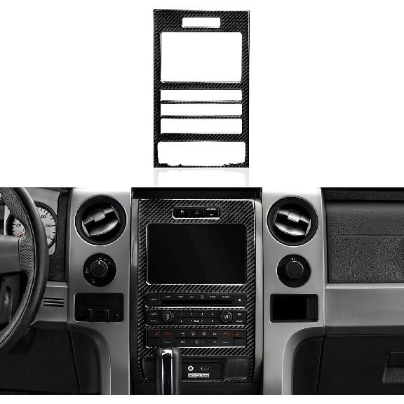 Car Carbon Fiber Dashboard Trument Panel Strip Sticker Cover Interior Trim Decal for Ford F150 2009 2010 2011 2012 2013 2014 Accessories