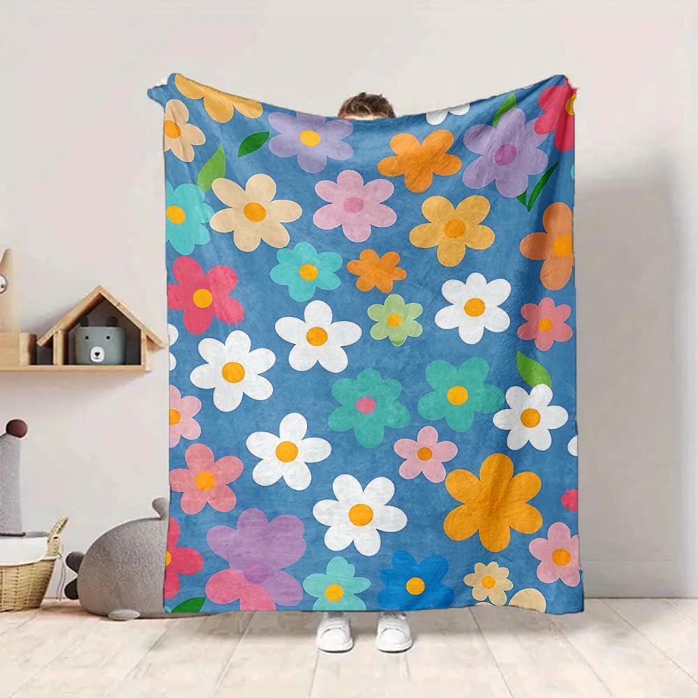 1pc Floral Pattern Blanket Warm, Cozy, And Soft, Suitable for Sofas, Beds, Cars, And Office Use.Perfect for Camping And Travel, Making It a Great Gift