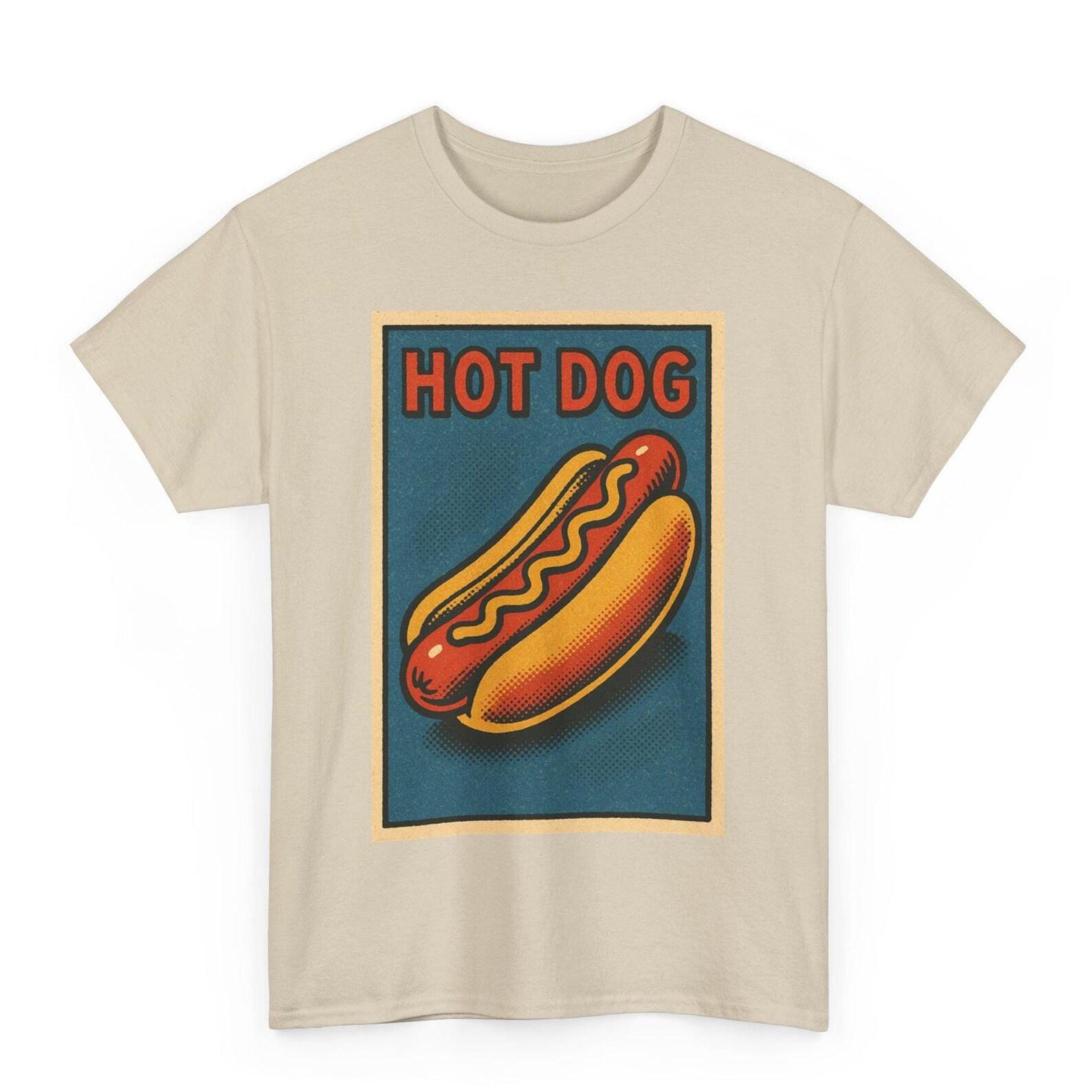 Retro Hot Dog T-Shirt: Unisex Comic Style Foodie Tee S