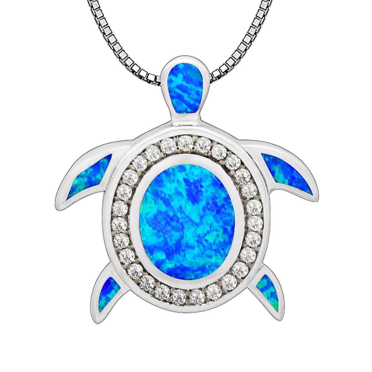Necklace Women s European and American Ocean Series New Blue Turtle Necklace Turtle Pendant Sweater Chain Necklace 2026 45CM