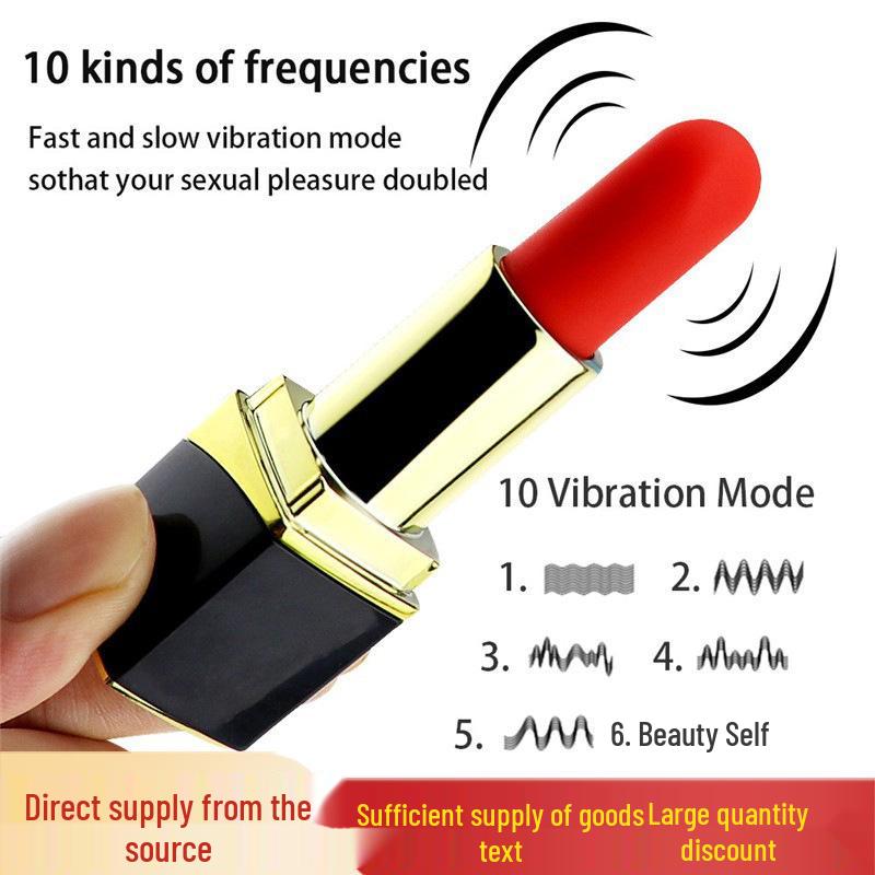 Women's Magnetic Charging Lipstick Vibrator - Mini Egg Masturbator AV Stick