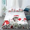 Duvet Cover Set 3D Santa Claus Merry Christmas Single Double Size Holiday Atmosphere Decoration Soft and Comfortable