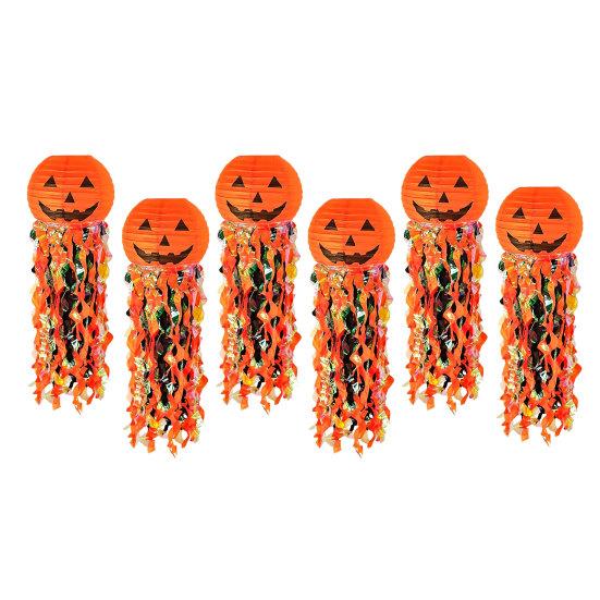 Pumpkin Paper Lanterns, Front Door Hanging Decor for Home Party Festival, Reusable Halloween Party Supplies Props