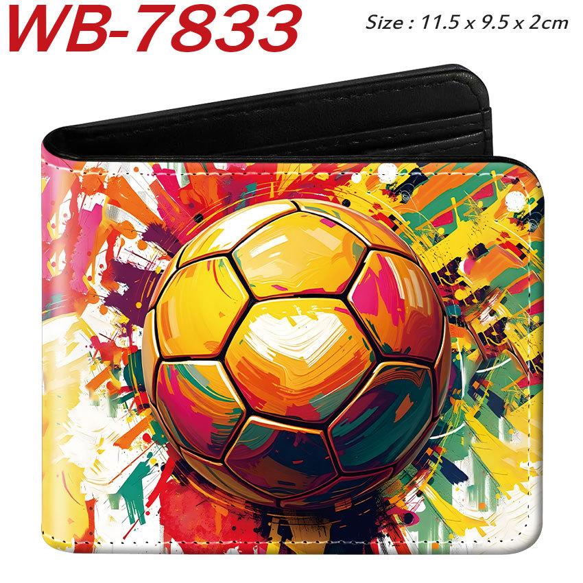 Sports Theme Basketball Football Baseball Print Short Wallet Large Capacity Coin Purse Card Holder for Students PU Leather 1pcs